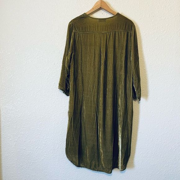 CP Shades Khaki Velvet Midi Dress - Picture 3 of 6
